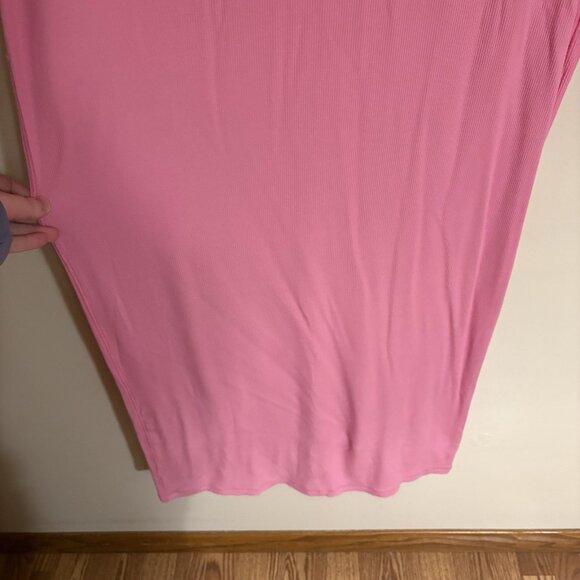 Skims Women S Blush Pink Oversized Soft Lounge Ringer T-Shirt Long Maxi Dress - Picture 4 of 11